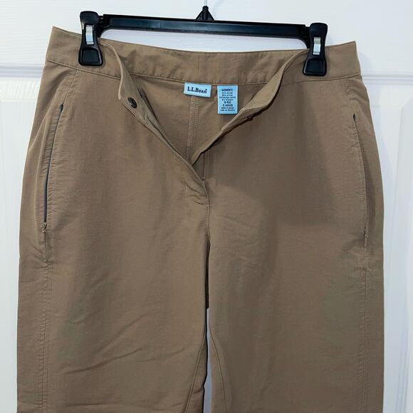 L.L. Bean Womens Dark‎ Khaki Outdoor Hiking Stretch Fitted Capris Size 8 reg - Picture 6 of 12